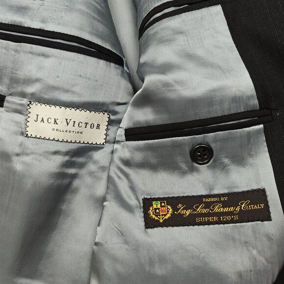 Jack Victor Loro Piana Blazer Men's 44R Viking 3 Button Striped Wool Suit Jacket - Picture 7 of 11